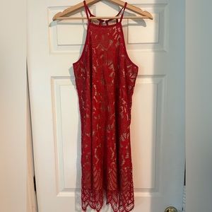 Red Love & Fire halter dress! Size M!